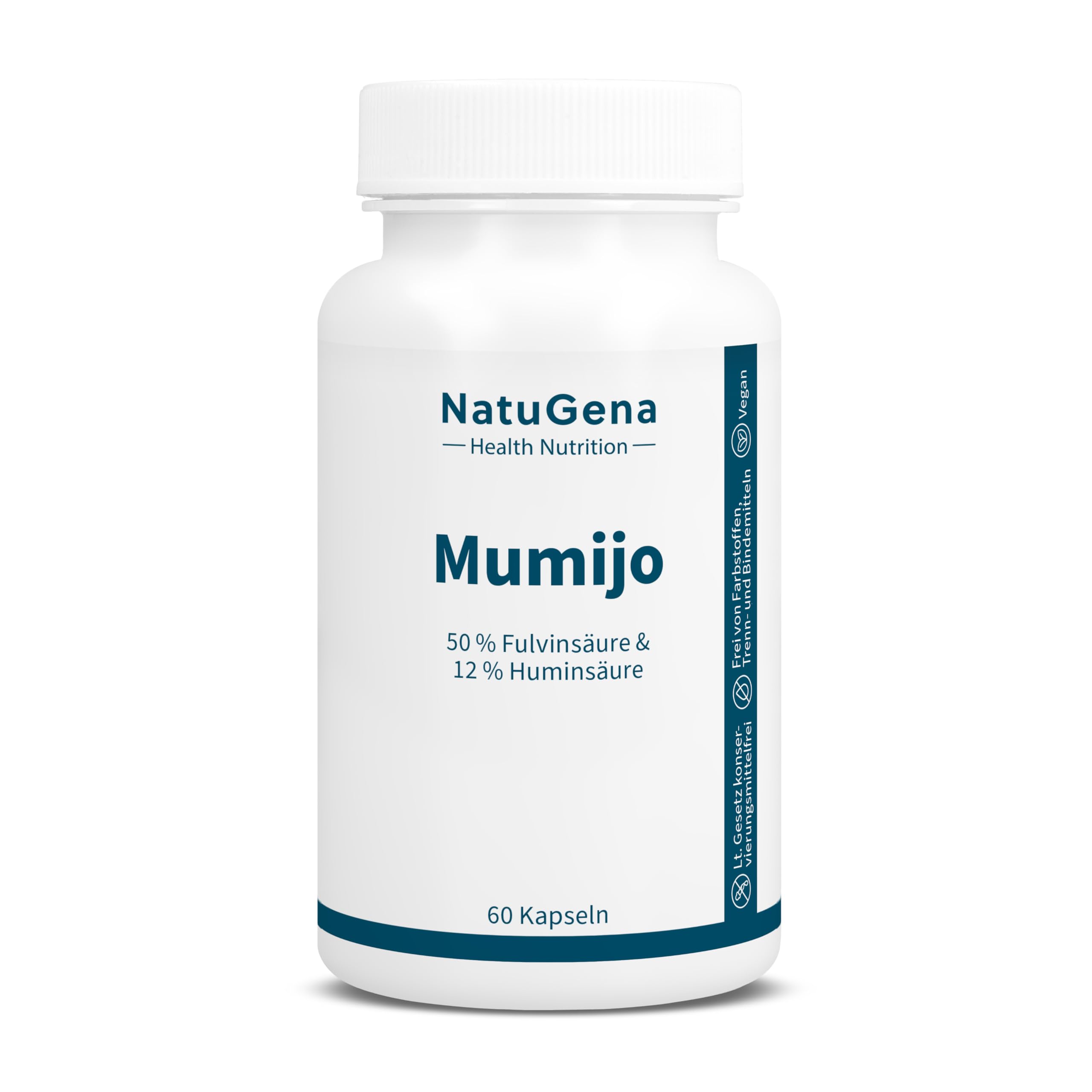 NatuGena Mumijo – 50% Fulvin- und 12% Huminsäure, Naturstoff | 60 Kapseln