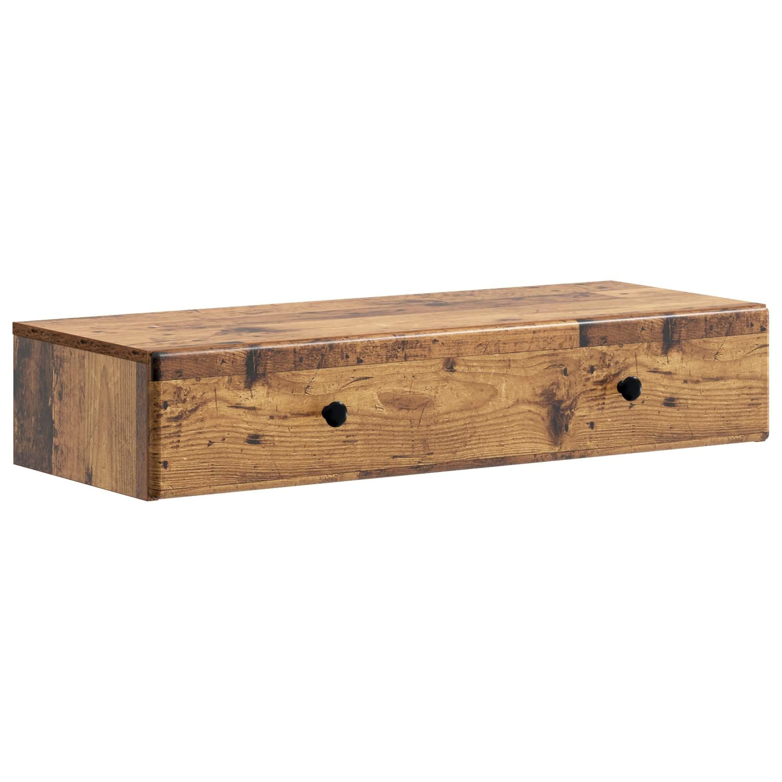 Table de Chevet Murale Bois Ancien Petit Espace Meuble Chambre Suspendu