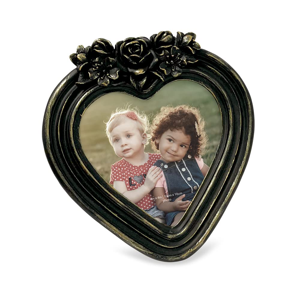 Amazon.com - Isaac Jacobs 4x4 Heart-Shaped Resin Picture Frame