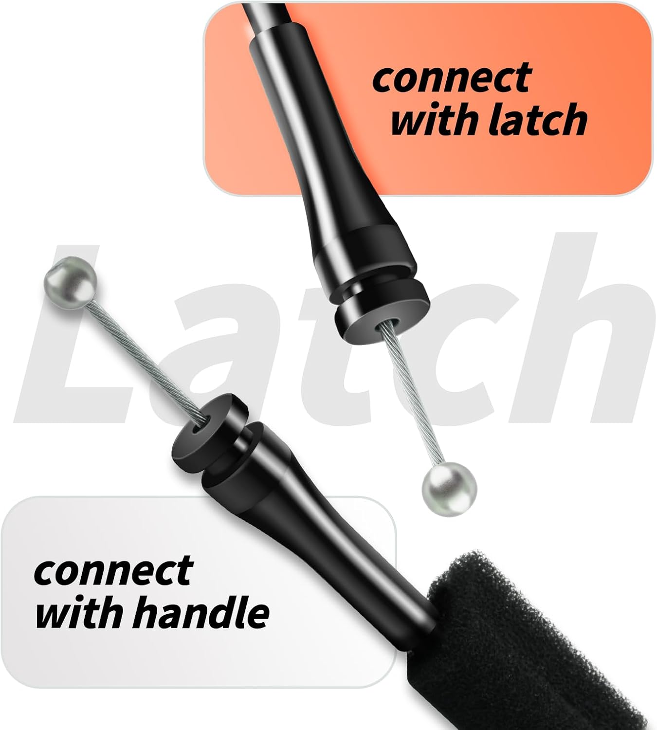 Right Rear Door Lock Latch Upper & Lower Release Cables, Compatible with Ford E-150 E-250 E-350 E-450 Econoline Club Wagon Super Duty, Replaces OEM 924-351, 6C2Z-15431A02-AA