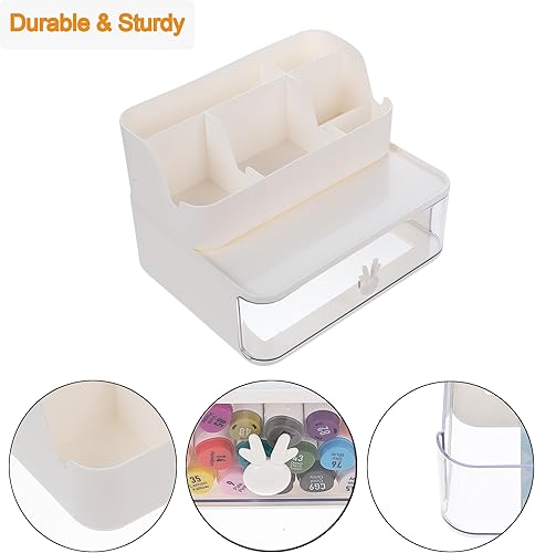 Miniatura 5 de Ctcwsh 2 organizadores de bolígrafos con cajón, soporte multifuncional para lápices, para escritorio, organizadores de escritorio y accesorios con 6