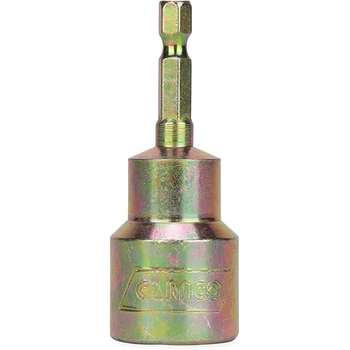 Camco RV Scissor Jack Drill Adapter Socket - Designed for 1/4-Inch Hex Quick Connect Chucks - Forged of Carbon Steel & Zinc Plated for Corrosion-Resistance (48865)