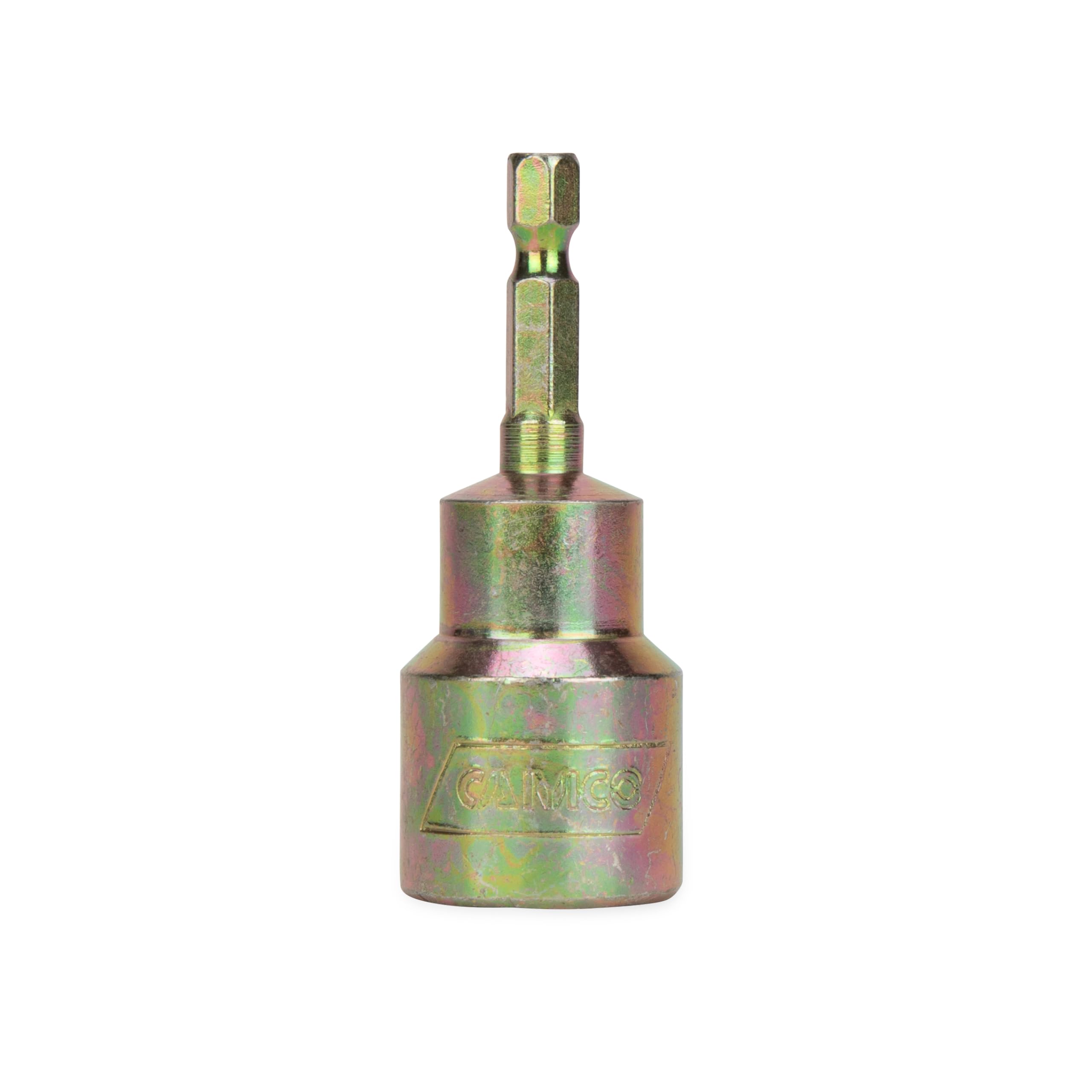 Camco RV Scissor Jack Drill Adapter Socket - Designed for 1/4-Inch Hex Quick Connect Chucks - Forged of Carbon Steel & Zinc Plated for Corrosion-Resistance (48865)