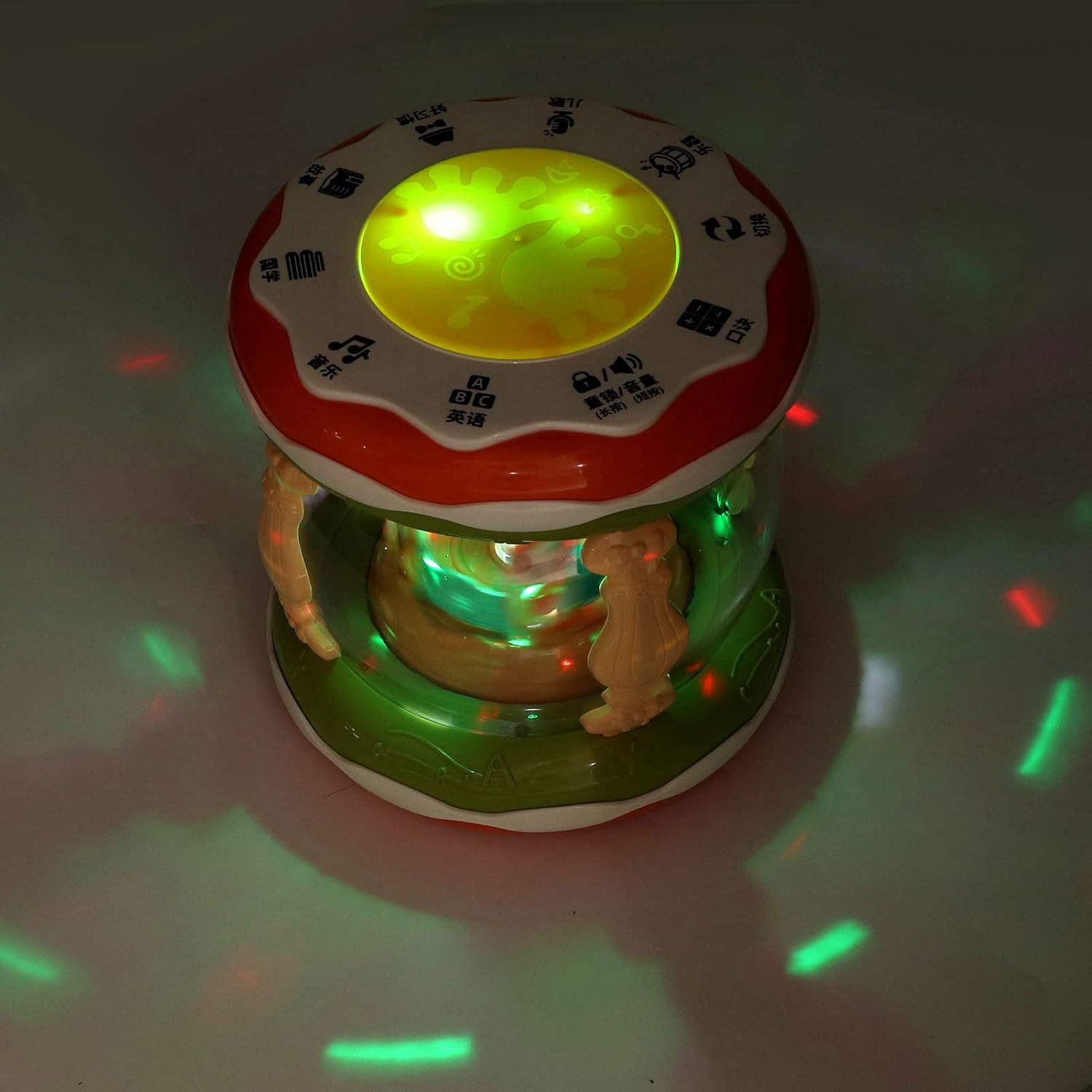 Baby Colorful Musical Light Up Drum Toy with Microphone for Kids Kindergarten Home Toy