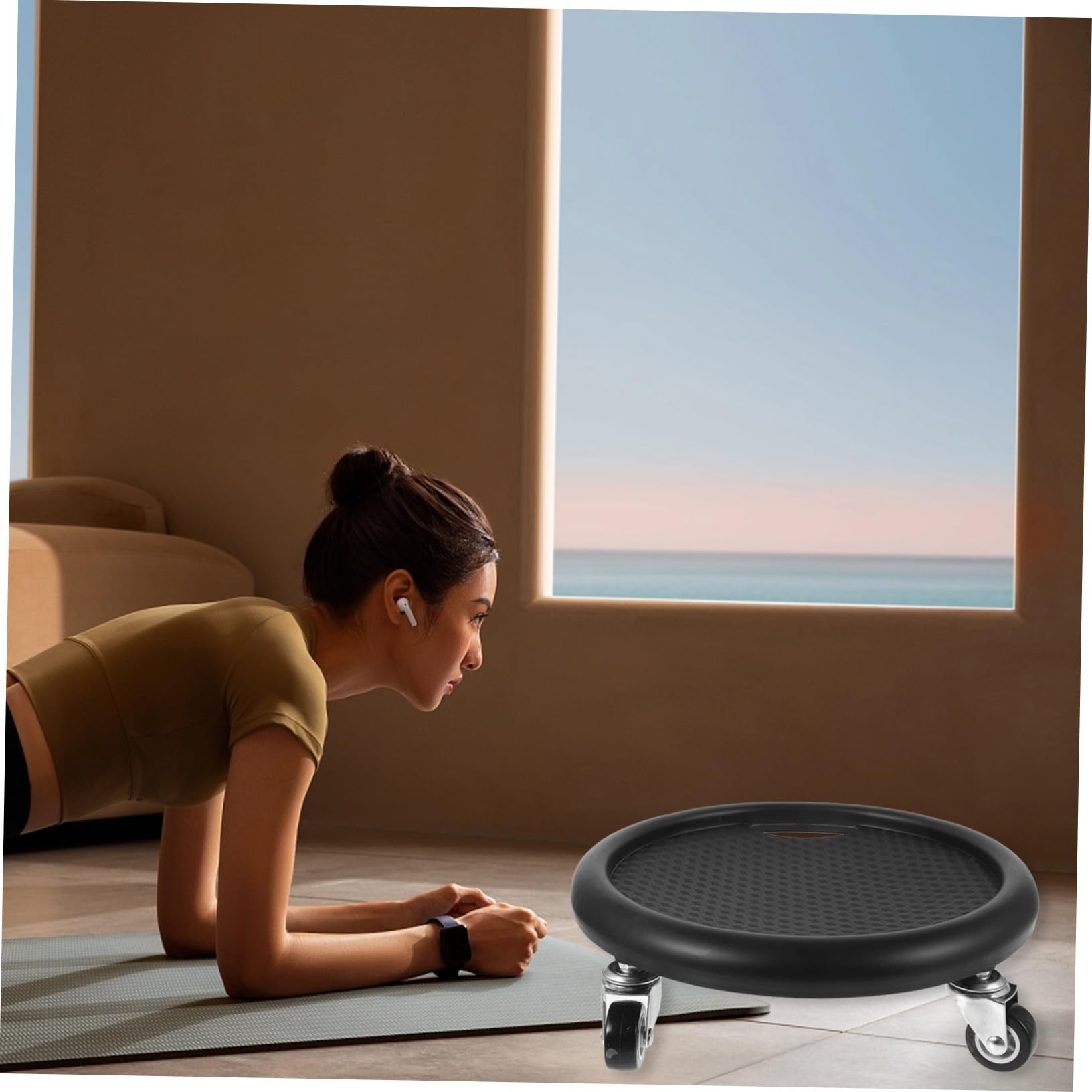 BESTonZON 1 Satz Fitness Gleitscheibe für Bauchmuskeltraining, Schwarz