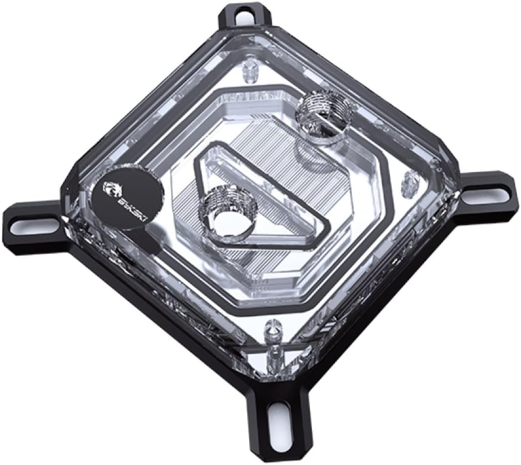 Bykski CPU-XPR-C-I High-Efficiency CPU Water Cooling Block - Featuring High Flow Optimized 0.2mm Fins - Clean Design - for Intel LGA 1200/1700-115x - 2011/2066 - Black