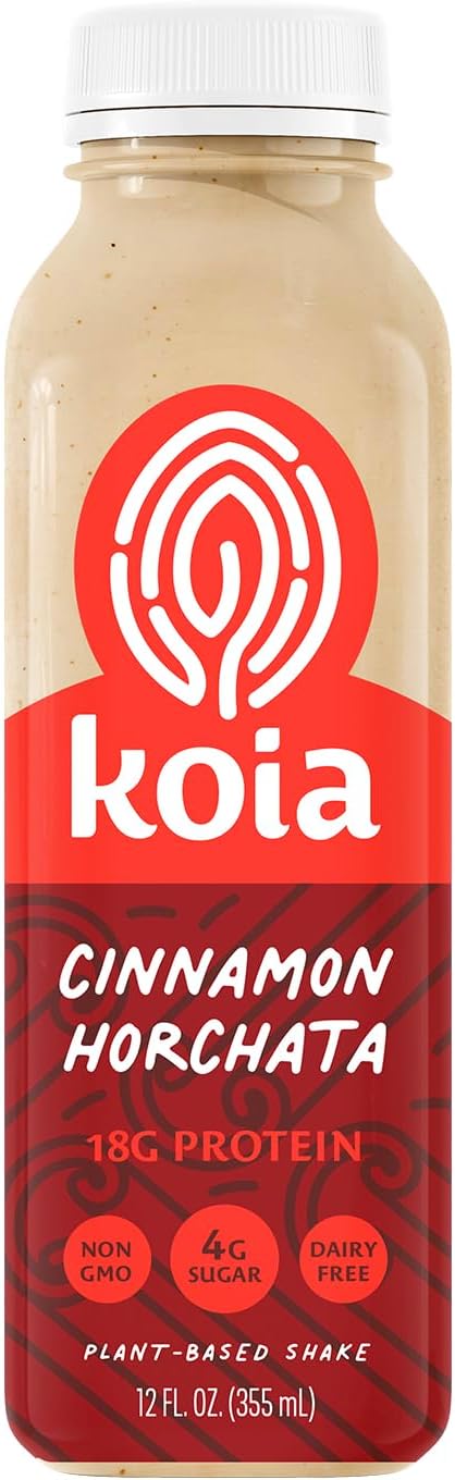 Koia Protein - Ready To Drink Plant Protein Shake - Horchata - Dairy Free, Gluten Free, Soy Free, Non GMO, Kosher, Vegan, Cinnamon, 12, Fl Oz