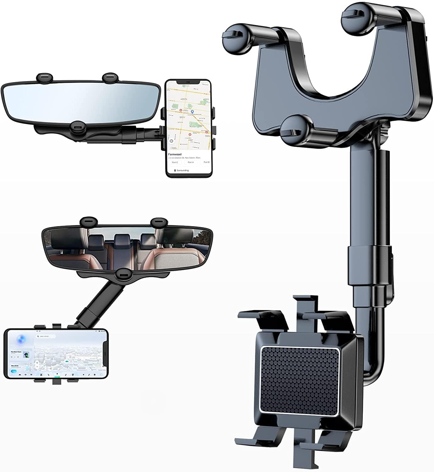 Sounce 360 Rotatable and Retractable Car Phone Holder Multifunctional Car Rearview Mirror Phone Holder, 360 Degree Rotatable Rear View Mirror Phone Mount, for All Mobile Phones (B0C8JJR8JK) Amazon Price History, Amazon Price Tracker