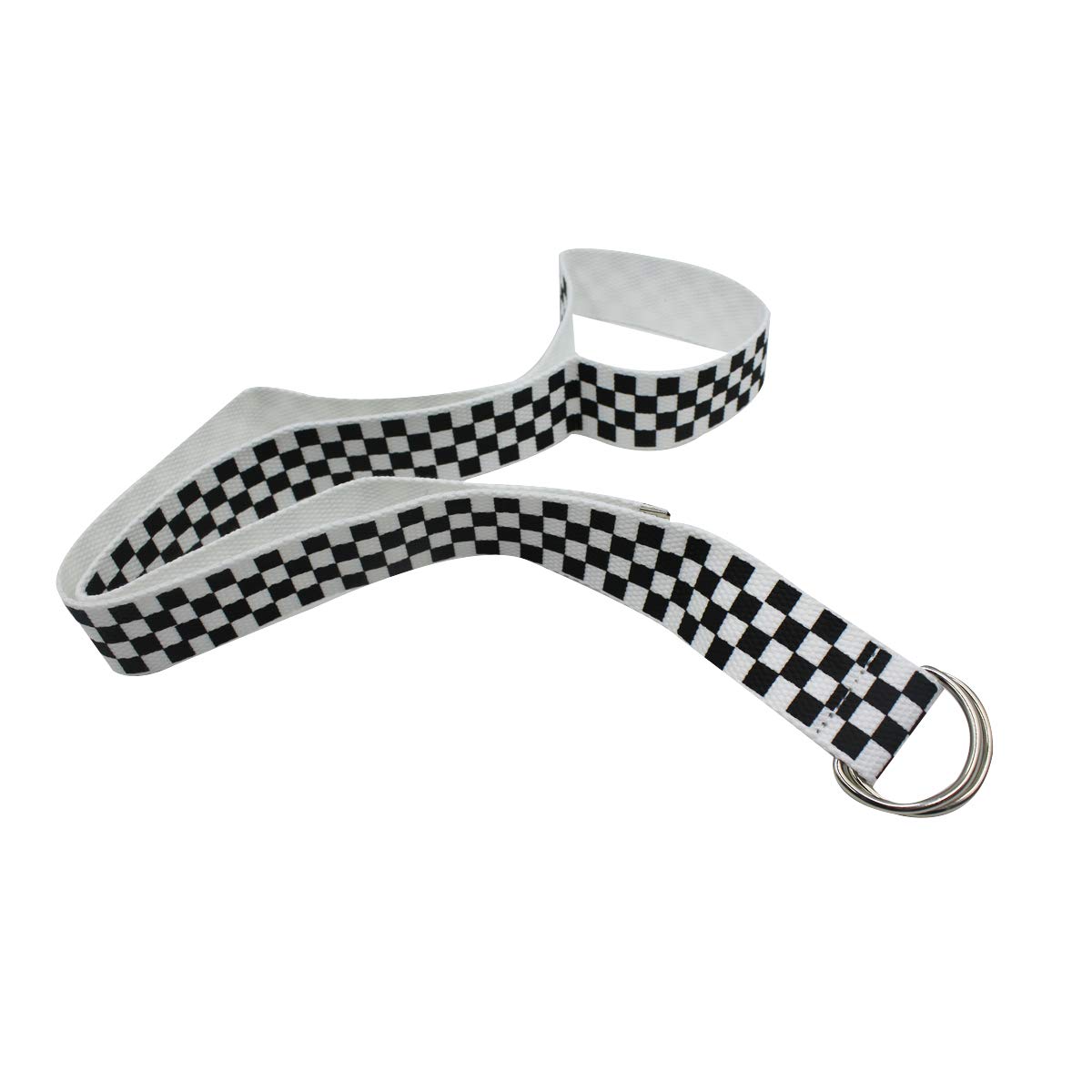 Canvas Plaid Belt With D-Ring Buckle - Adjustable Waistband For Men, Women, Teens