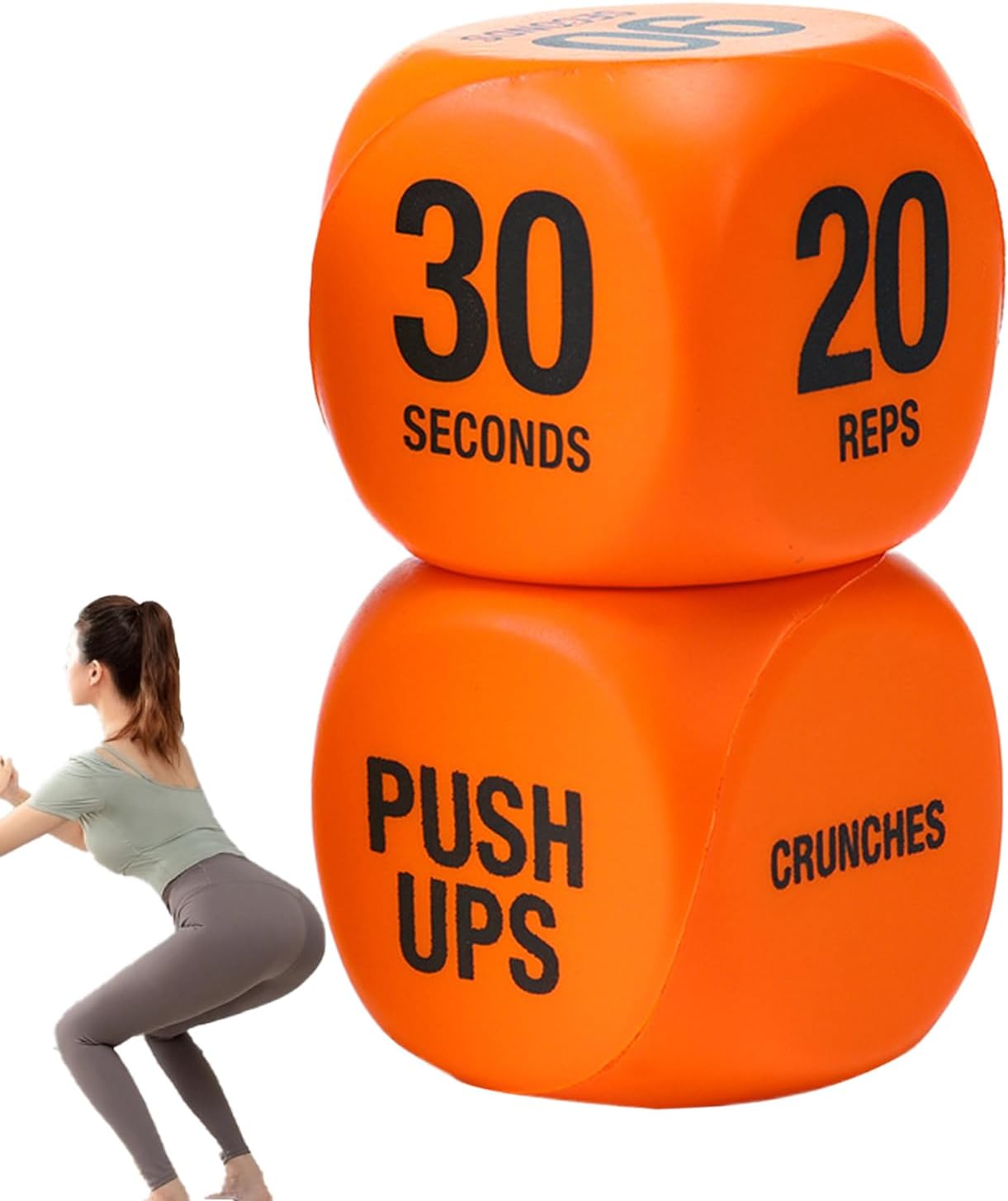Exercise Dice – 1-Pair Exercise Dice Game Workout Equipment | Funny Strength Training Equipment for Women Teens Squats Push Up Sports Outdoor Home Office Travel