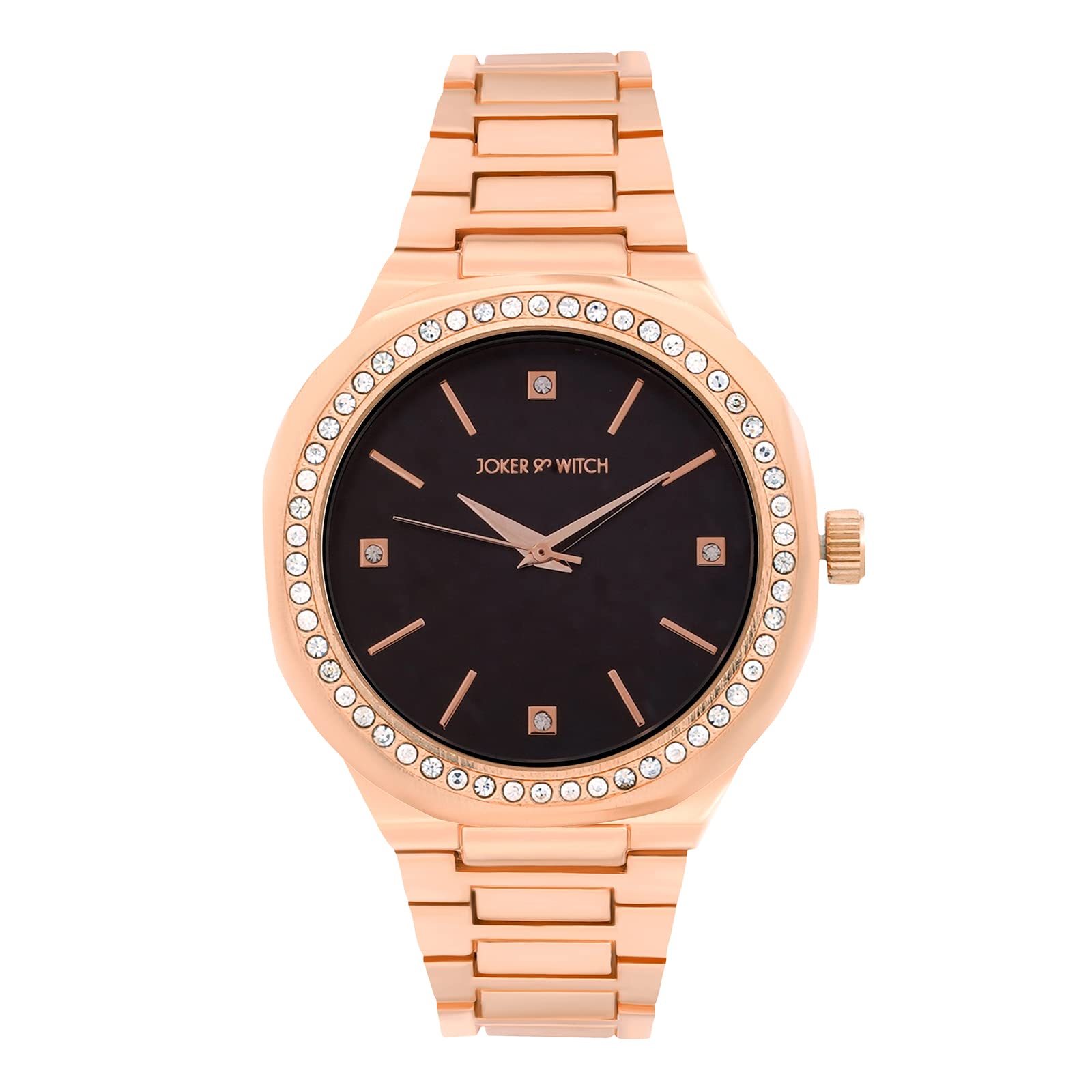 Joker & Witch Pegasus Black Dial Rose Gold Stainless Steel Analogue Watch for Women (B0C5MYWFMD) Amazon Price History, Amazon Price Tracker