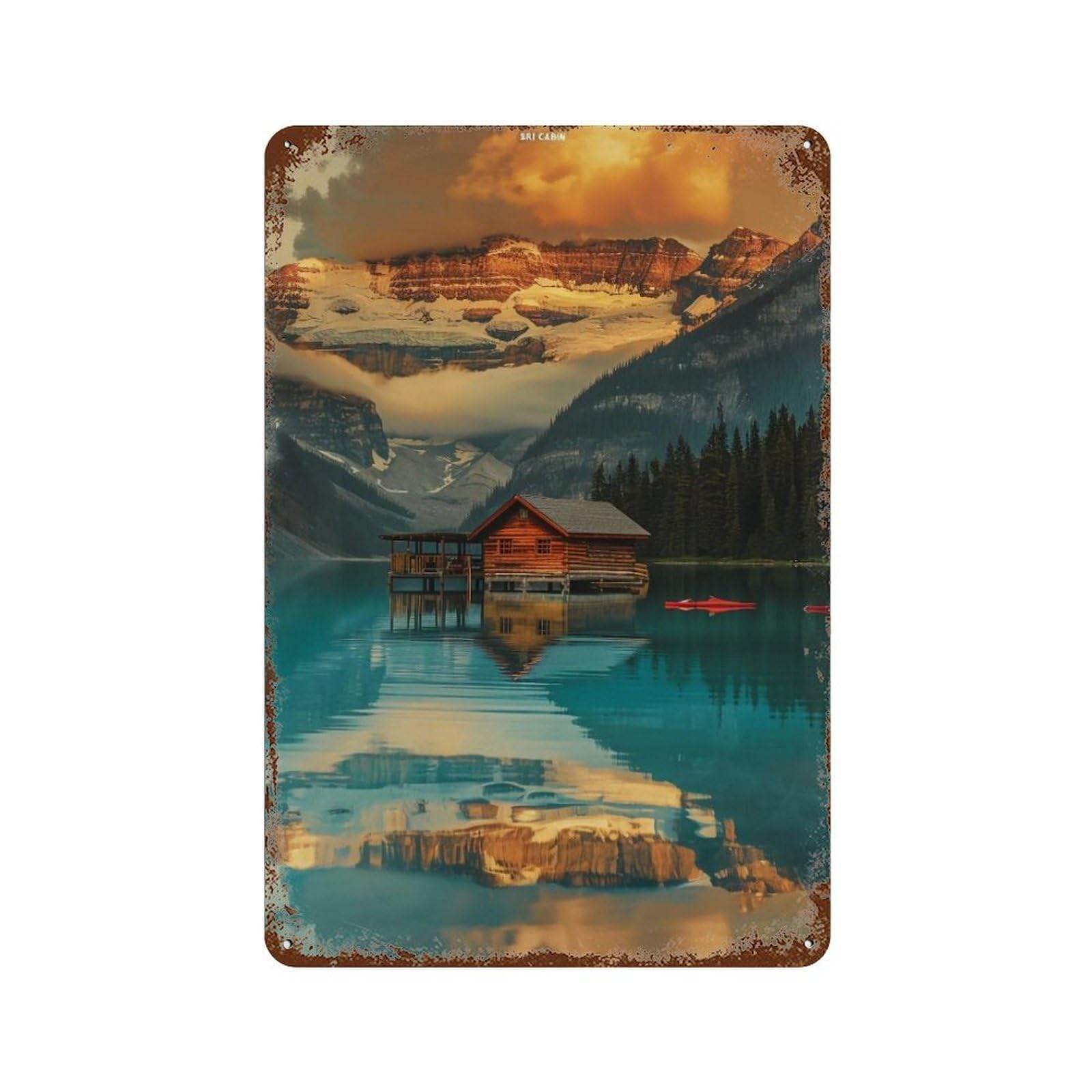HDURYEYRYY Mountain Ski Cabin 03 Wall Retro Iron Vintage Art Metal Tin Sign Poster Modern Home Cofffee Club Art Bar Shop Decor Style 30x20cm