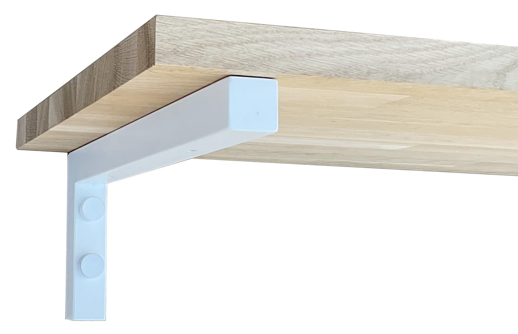 Waschtischkonsole Wandkonsole Stahl weiß L-Form 2 Stück (450x150mm)