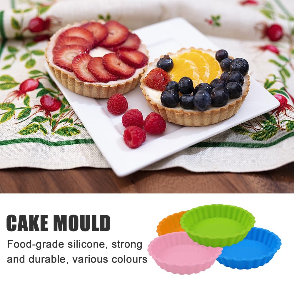 12 sztuk wielokrotnego użytku silikonowa forma do tarty 11 cm, nieprzywierająca silikonowa forma do tarty do ciast, foremka do ciast, silikonowa forma do ciasta Quiche tarta