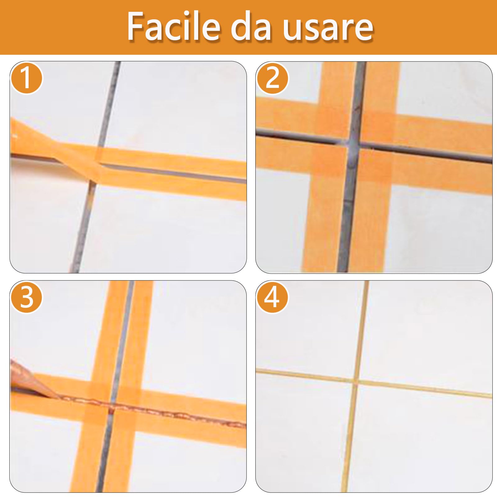 4 Rotoli Nastro per Mascheratura Adesivo in Carta per Pittura 30mm x 50m Facile da Rimuovere Senza Residui per Decorazioni,Finiture Muro,Fai da Te e Ristrutturazioni Interne Esterne