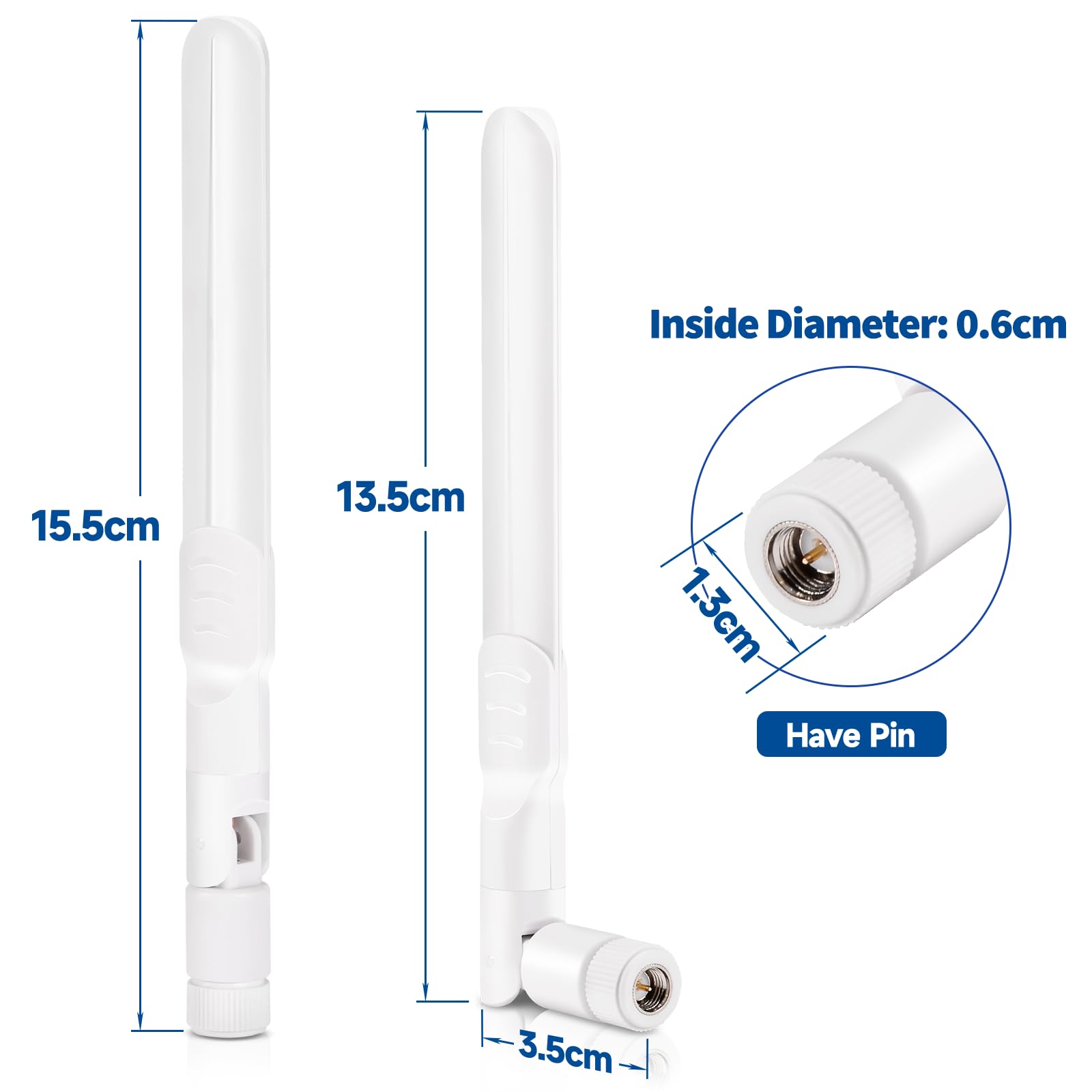 2 Antenne 4G LTE Bingfu 6dBi SMA Maschio - Bianche, Compatibili Con Router Huawei, Hotspot, Telecamere - Foto 4