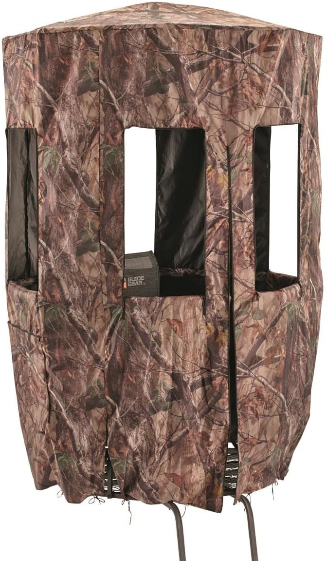 Guide Gear Full Blind Enclosure 20' Tripod Hunting Deer Stand Cover, Camo