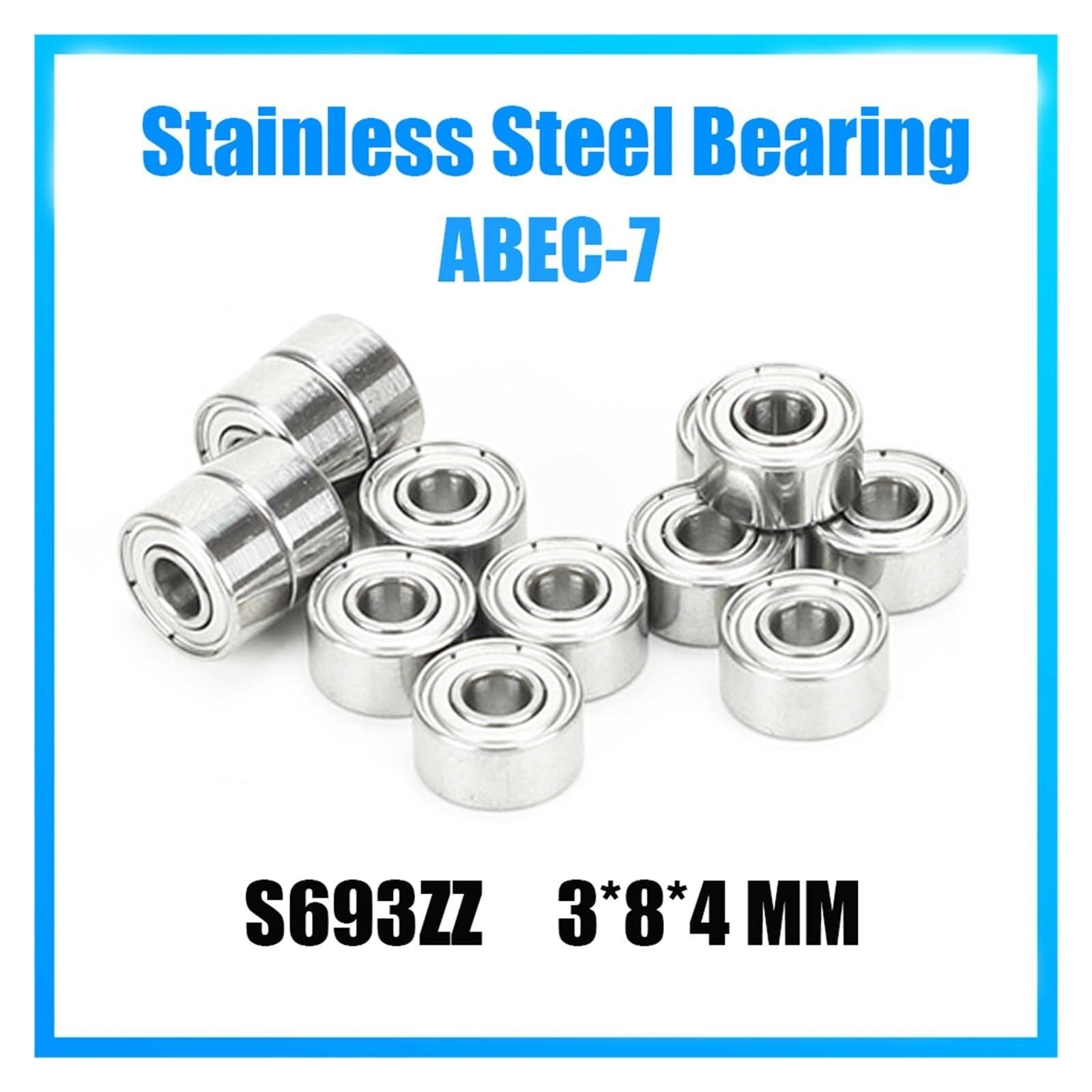 Abgedichtete Lager, S693ZZ Lager 3 * 8 4 mm 5 Stück ABEC-7 440C Roller Edelstahl S693Z S693 Z ZZ R-830ZZ Kugellager
