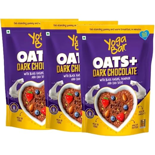 Yogabar Dark Chocolate Oat 1kg Pack of 3 Gluten Free Golden