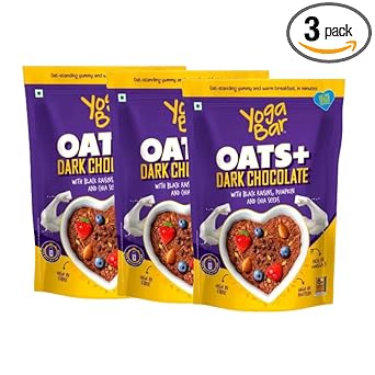 Yogabar Dark Chocolate Oat 1kg, Pack of 3 | Gluten Free Golden Oatss | Healthy Breakfast Cereal with Wholegrain Oats (Dark Chocolate Oatss) - image, photos