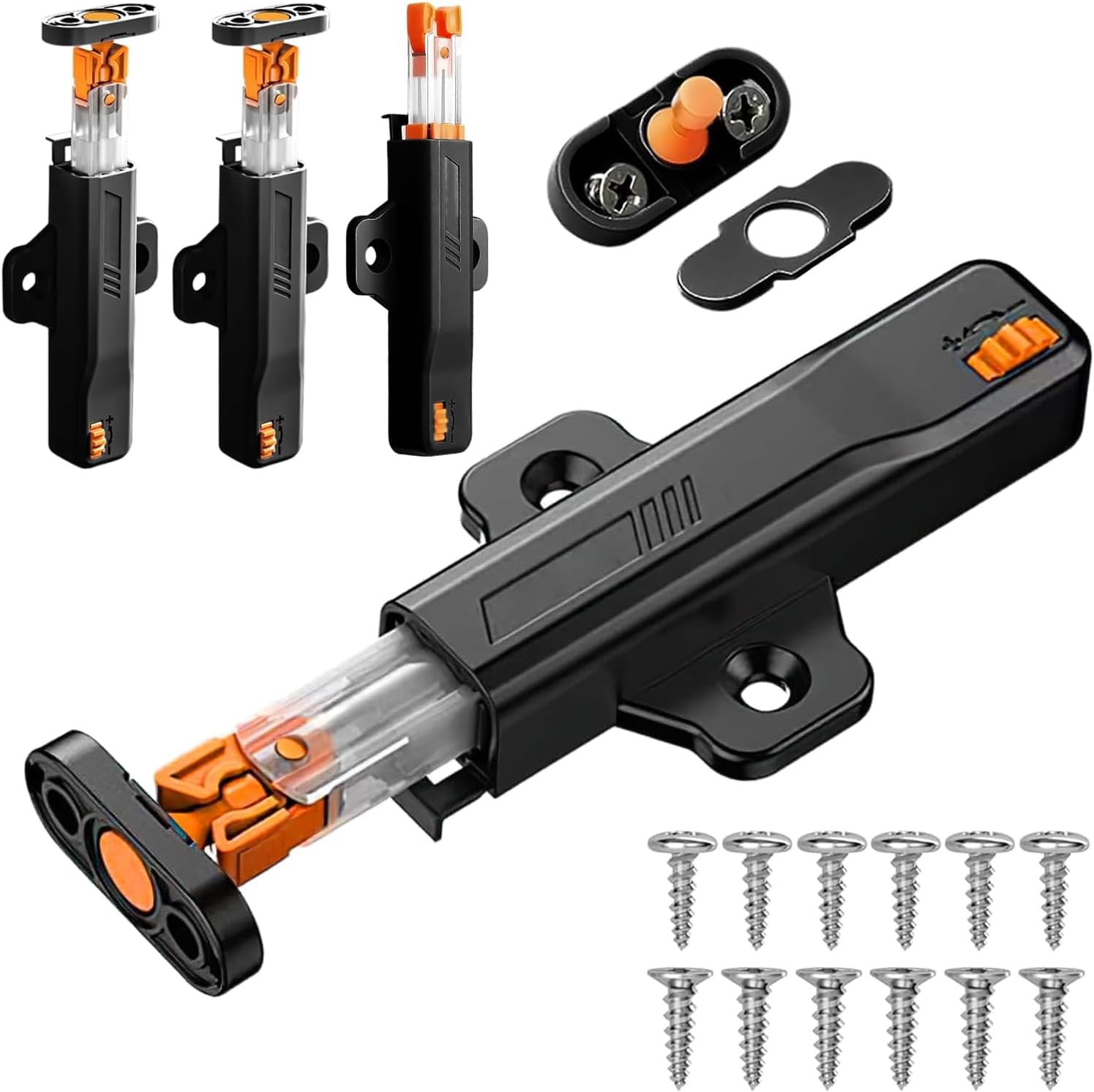 VICTAC Push to Open Door Catcher, Cabinet Press Out Latch for Door, Non-Magnetic Push Catch, Heavy Duty Door Latch, Handle-Less Cabinet Touch Open Latch for Kitchen Cabinet, Pack of 4 Pcs (Black)-image-45