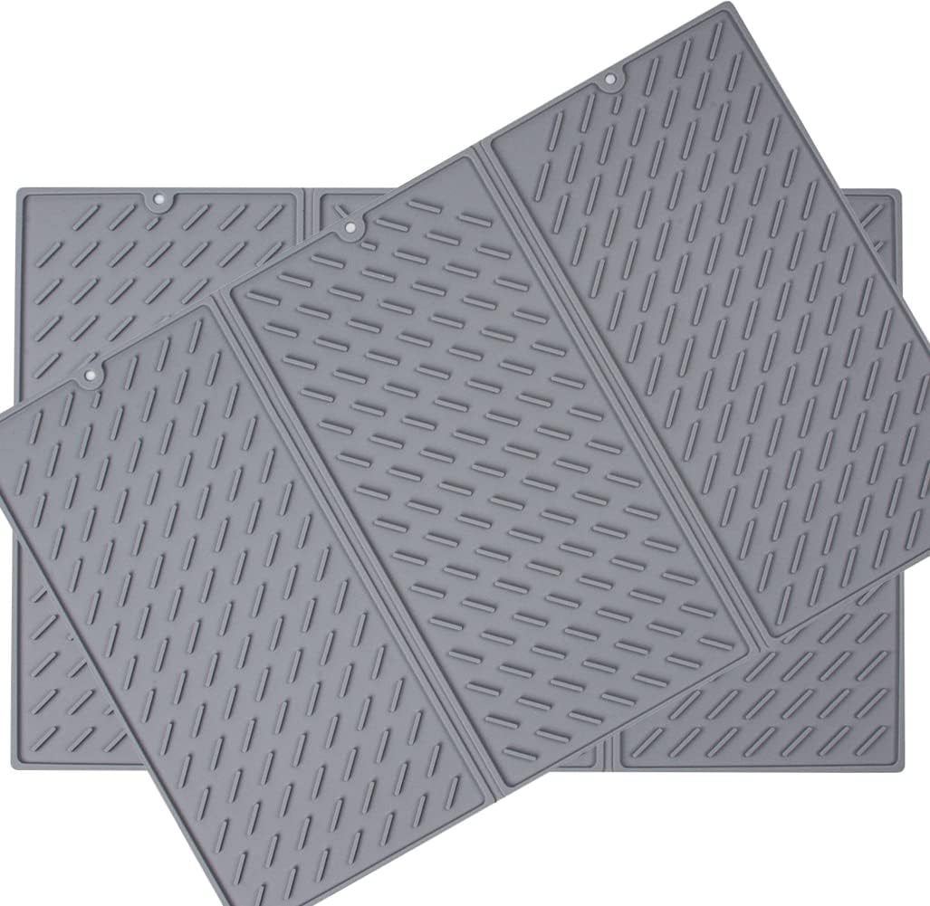 2 Pieces Collapsible Trifold Dish Drying Mats Pads