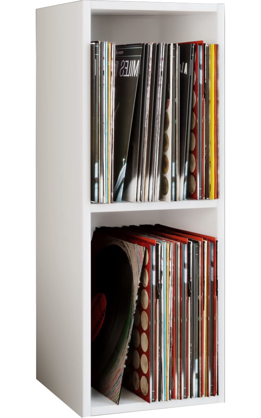 VCM Holz Standregal für Schallplatten – zwei große Fächer