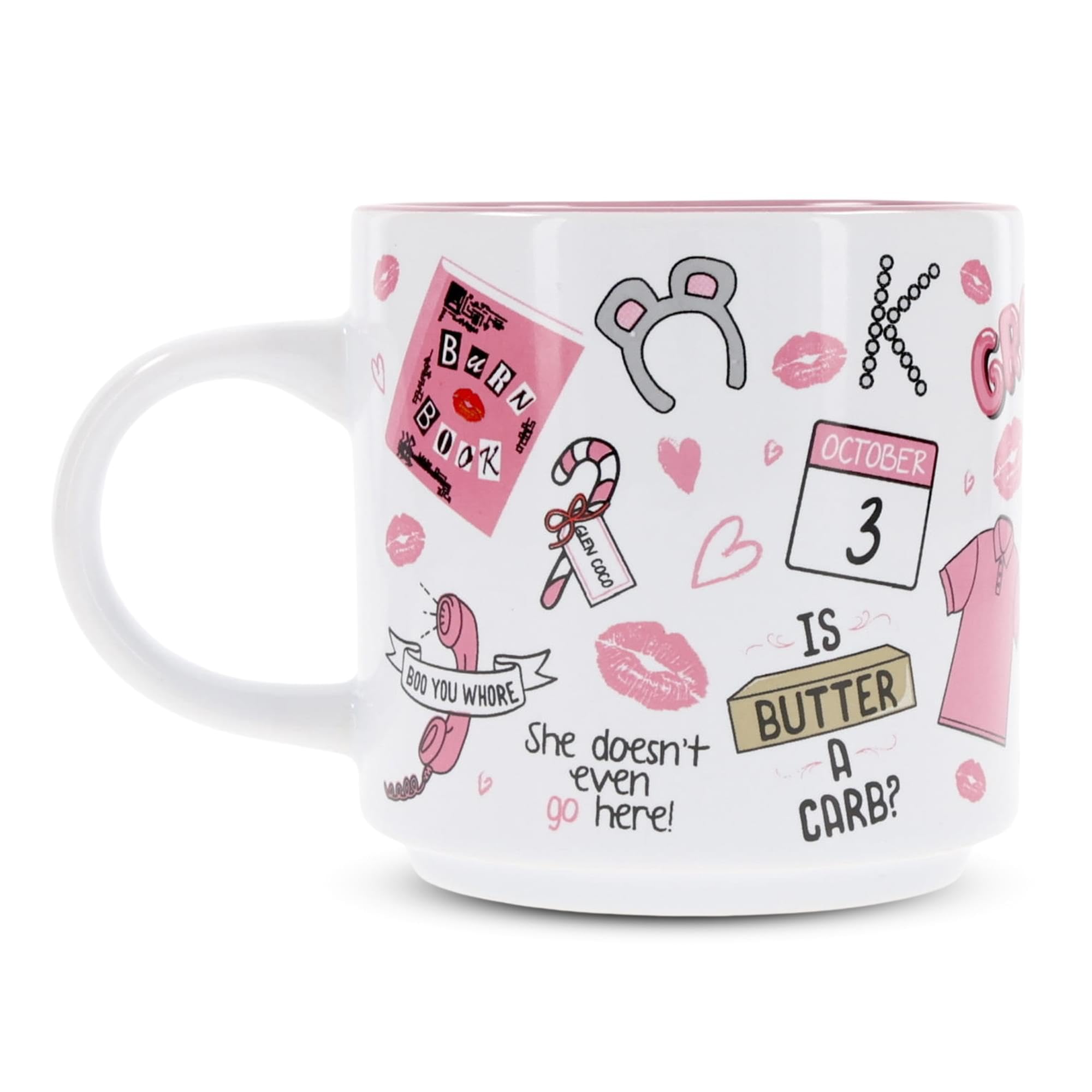 Mean Girls Icons - Taza de cerámica apilable individual | Taza de café para té, cacao, bebidas | Capacidad para 13 onzas