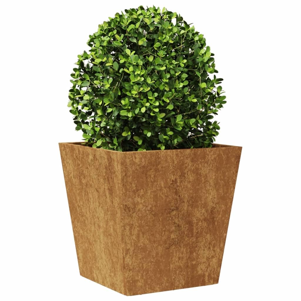 Hovothy Pflanzkübel Aus Cortenstahl 40x40x40cm – Rustikales Hochbeet Für Balkon, Terrasse & Garten