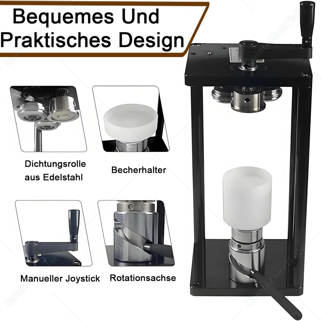 Manual Máquina Selladora Latas con Base Fija,Negro 500mljar