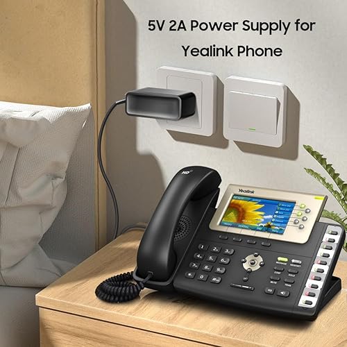 Miniatura 3 de CASIMY Cargador de 5V 2A para teléfono IP Yealink SIP-T29G T46U T54W T57W T46S T48U T48S T58A T58-CAM T53W MP54 MP56 SIP teléfonos para equipos