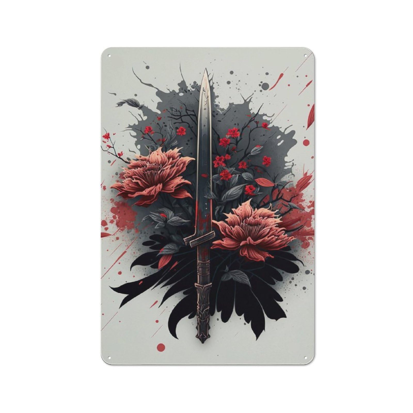 Junmoney Ancient Dagger Retro Metal Wall Sign 30X20cm For Guest Room Or Hallway, New-Space Wall Decor For Home Decor Collectors