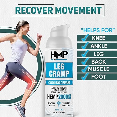 Miniatura 10 de Crema de cáñamo para un apoyo máximo de fuerza, 2000 mg de cáñamo refrescante muscular crema corporal, alivio de molestias con mentol, ideal para