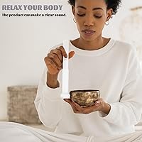 Vista 4 de Cuenco para cantar, mazo de acrílico transparente para tocar meditación de cristal, yoga o baños de sonido