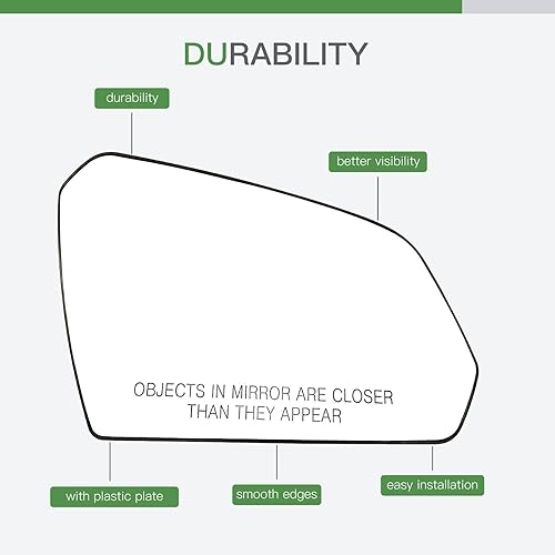 Miniatura 6 de SCITOO Espejo retrovisor lateral de vidrio para pasajero derecho espejo de vidrio apto para 2015-ON para Hyundai SONATA WHEATED Chrome Convexo