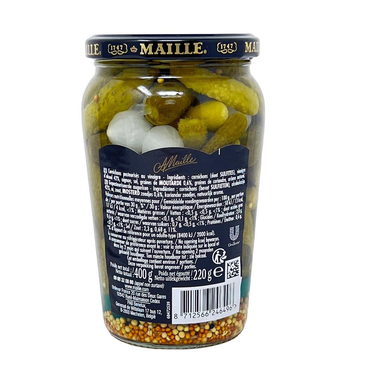 Maille Mini Gurken Cornichons Extra fein 12er Tray 12 x 400 Gr. Original aus Frankreich