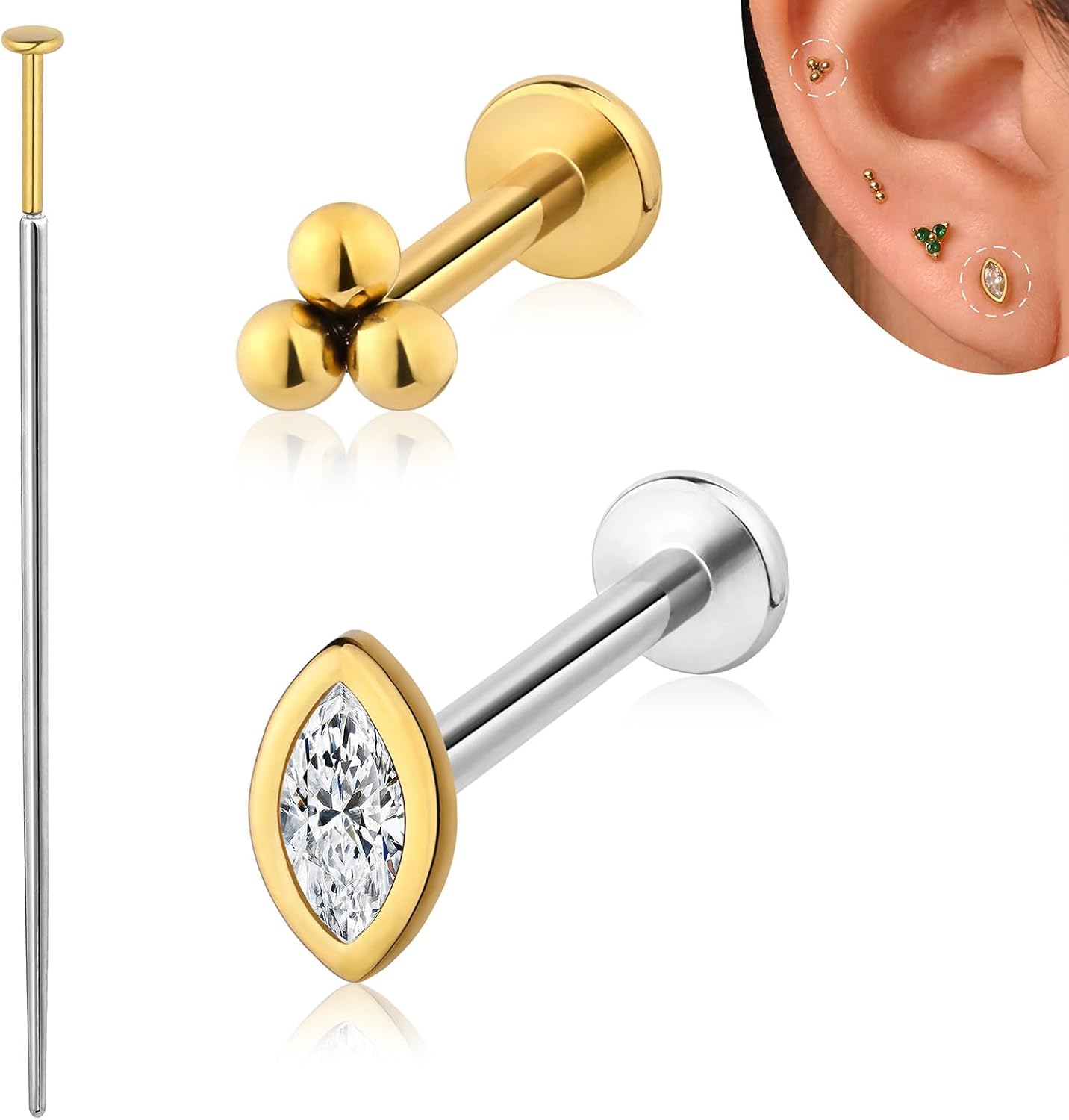 Flat Back Earrings for Women, Helix Tragus Conch Jamaica Ubuy