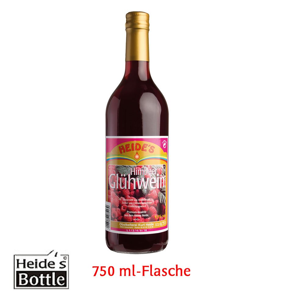 Himbeerglühwein 9,5% Alc., 2 x 6 x 0,75 l-Flasche - pfandfrei -