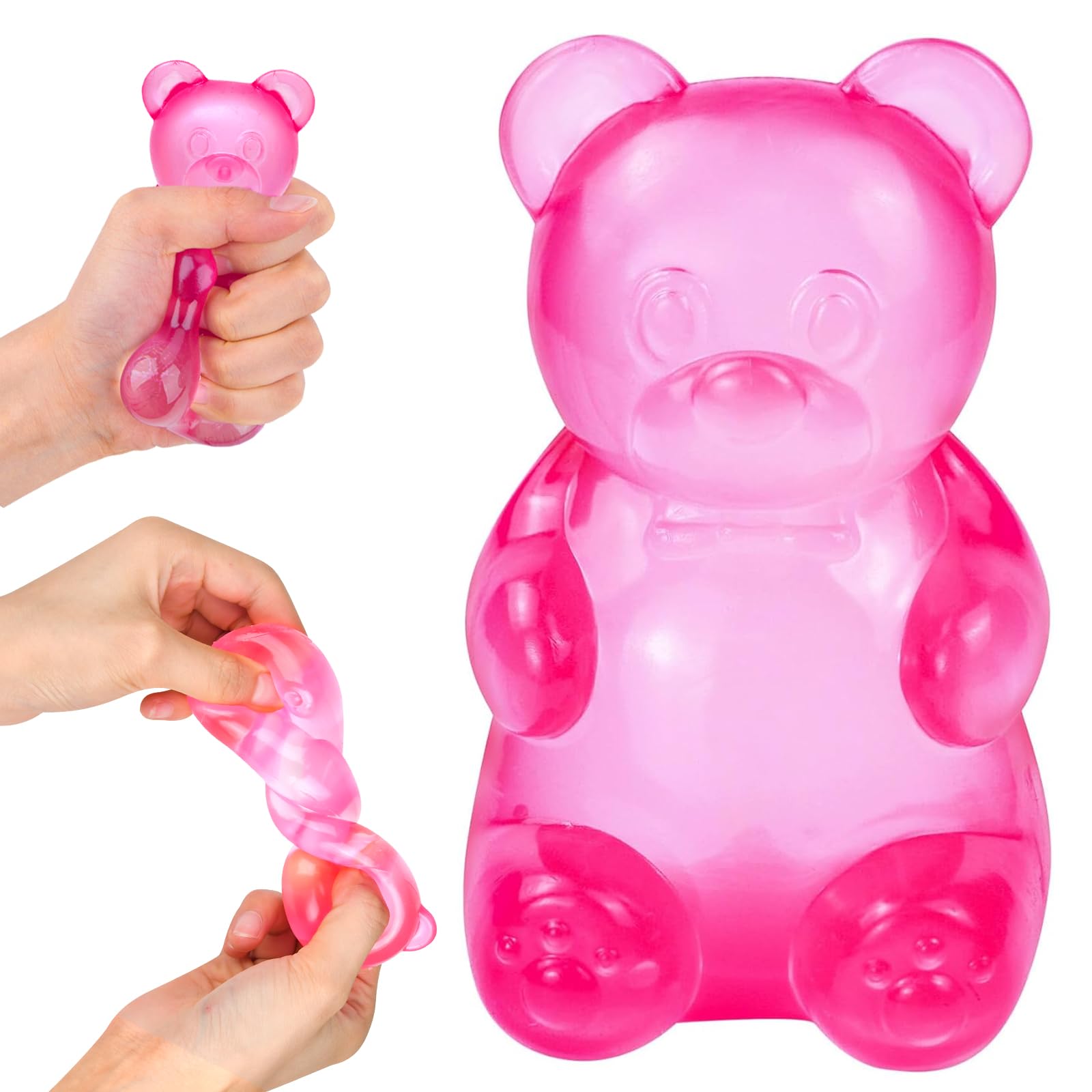 Gummy Bear Squishy Toys, Squishy Stress Balls Squeeze Toys, Sugar Squishy Slow Rising Fidget Toys for Adults Kids Stress Anxiety Relief, Birthday Gifts Party Favors