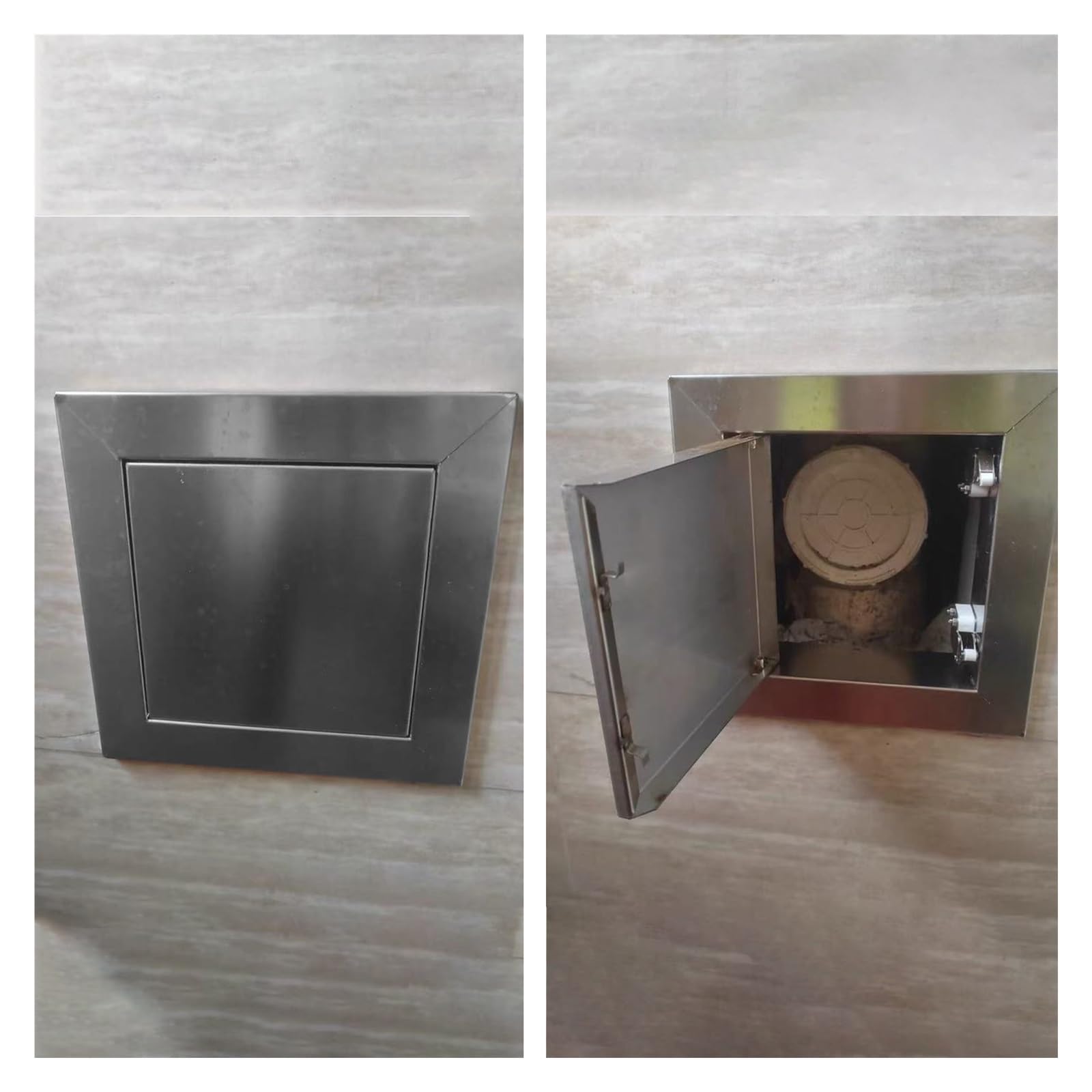 OIFAODAO Stainless steel access door， Metal Wall Hole Panel for Drywall Ceiling, Home, Offices, Shops, Factories and Hotels(12x12inch/30x30cm)