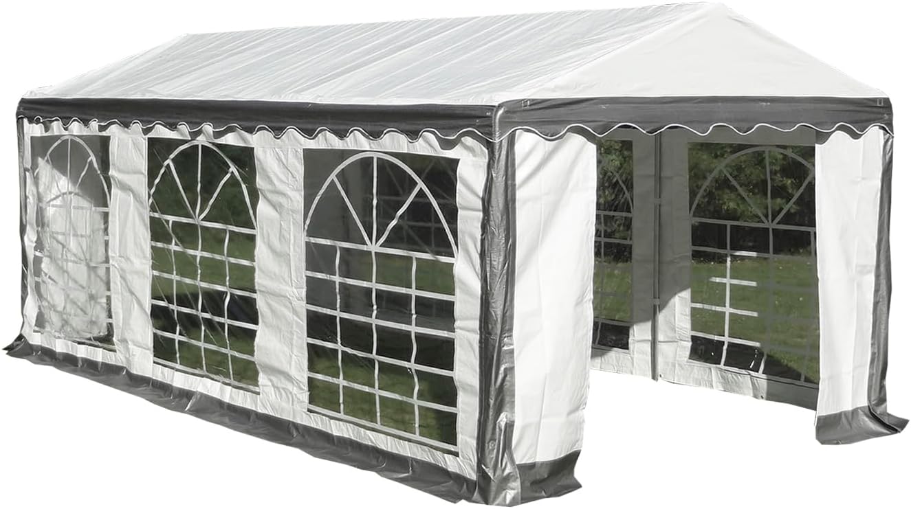 Marquee Party tent Pavilion PLUS 4x6 m PE, Grey/White