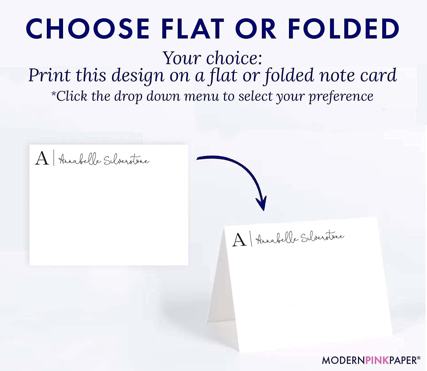 Monogram Stationary Cards with Envelopes Set, Personalized Stationery for women, Monogram Note cards with Envelopes, Personalized Monogrammed Stationery Set, Your Choice of Colors and Quantity