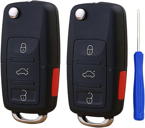 Funda de repuesto para llavero VW Volkswagen Jetta Passat Golf Beetle Rabbit GTI CC EOS 4 botones sin llave remoto para llave de automóvil con hoja