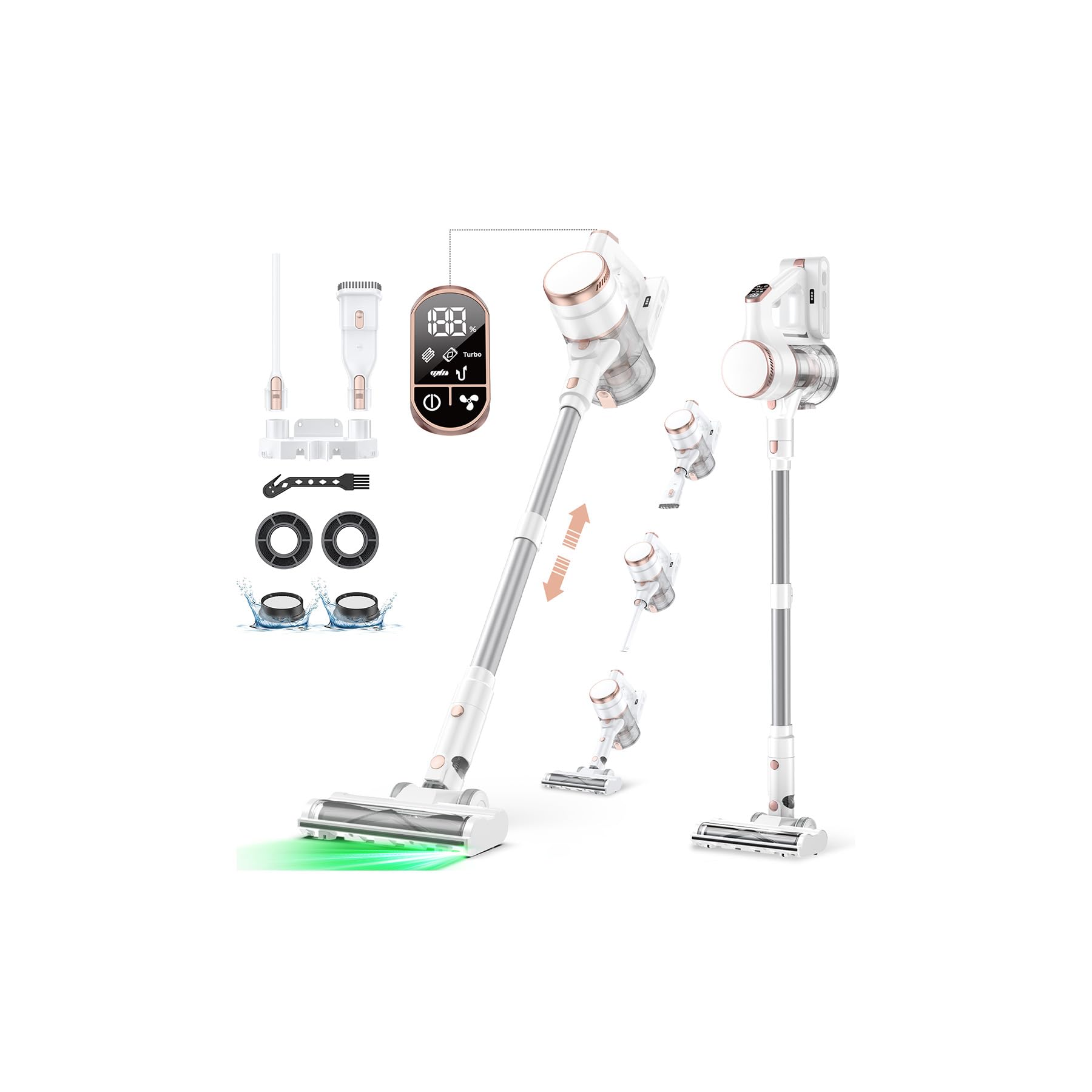 Amazon | 掃除機 コードレス【11月新登場！85Kpa超強力吸引・グリーン