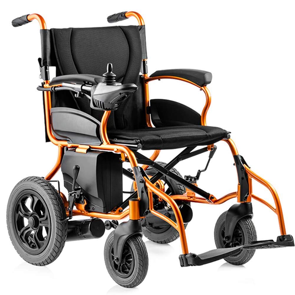 Silla de Ruedas eléctrica portátil, Plegable y Resistente, Ligera, con Motor y Joystick, para Movilidad Reducida, Ancho del Asiento 44 cm, Scooter, etc.