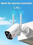 DEKCO 2Pack Outdoor Security Camera with 2K Color Night Vision, Pan Rotating 180° Wired Camera Surveillance Exterieur Support 24/7 Recording, 2.4&5G WiFi, AI Auto Tracking, Work Alexa/Google Assistant