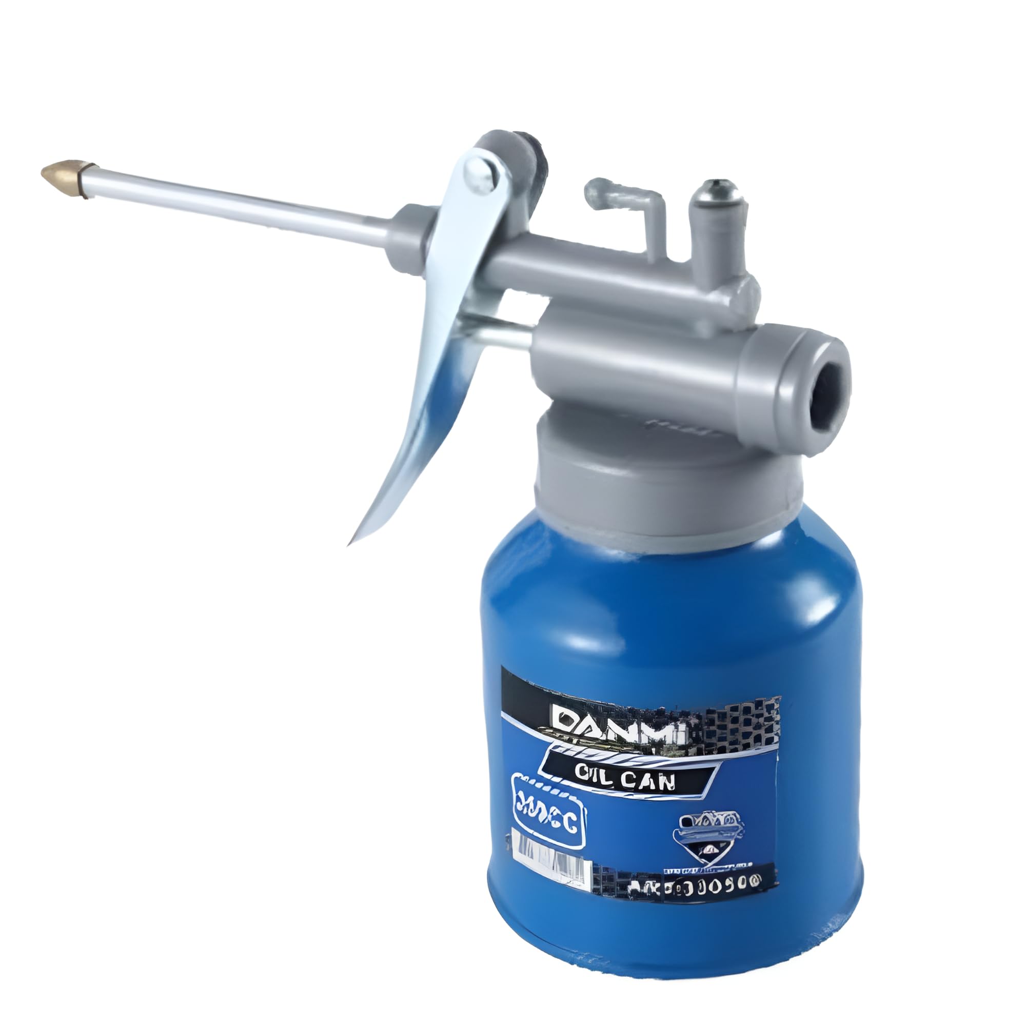 DANMI Carbon Steel Oil Can 250CC | Manual High-Pressure Oiler with Long Nozzle & Hose | Durable Oil Pot for Machine Maintenance, Workshops & Industrial Lubrication