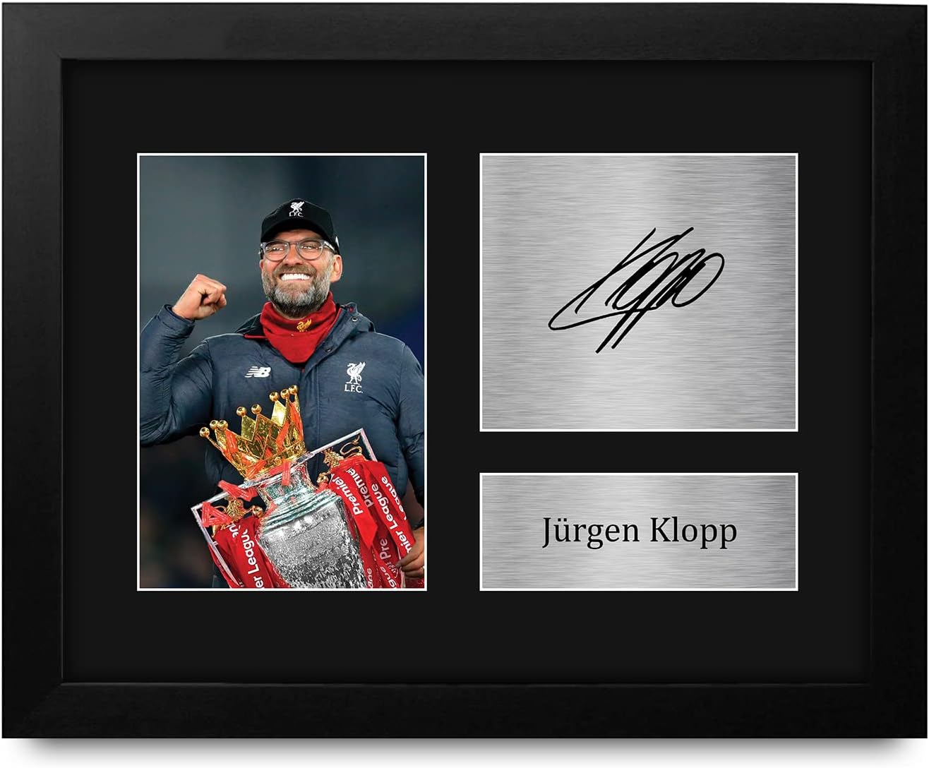 HWC Trading USL Framed Jurgen Klopp Gifts Printed Signed Autograph Picture for Soccer Fans and Supporters - US Letter Size