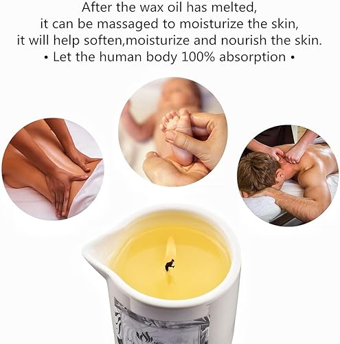 Miniatura 4 de MELONY Vela de masaje de 8.1 onzas, hidratante de lujo, relajante, aceite esencial, vela de masaje corporal para spa en casa (coco)