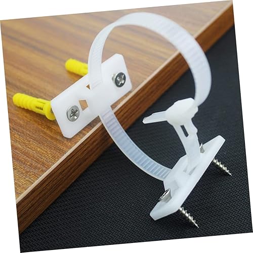 Miniatura 7 de VICASKY Paquete de 10 anclajes para muebles a prueba de bebés, kit de plástico blanco anti-punta para armarios de seguridad y uso doméstico, correas